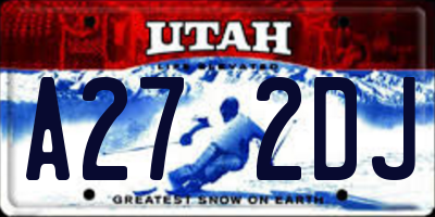 UT license plate A272DJ