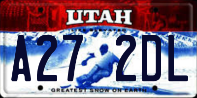 UT license plate A272DL