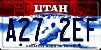 UT license plate A272EF