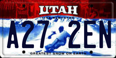 UT license plate A272EN
