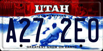 UT license plate A272EO