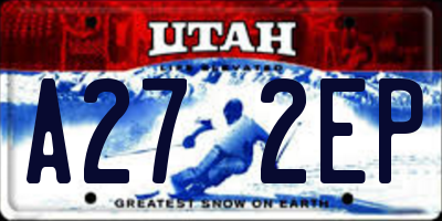 UT license plate A272EP