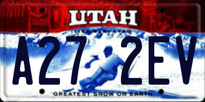 UT license plate A272EV
