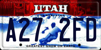 UT license plate A272FD