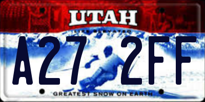 UT license plate A272FF