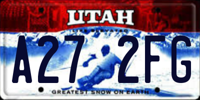 UT license plate A272FG