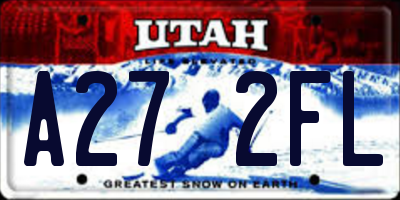 UT license plate A272FL
