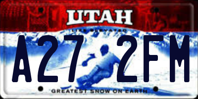 UT license plate A272FM