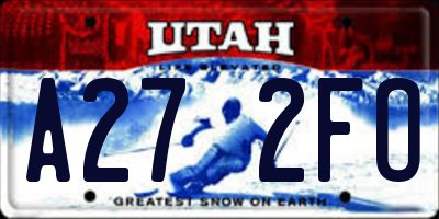 UT license plate A272FO