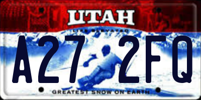 UT license plate A272FQ