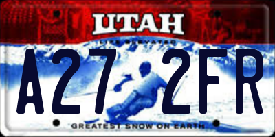 UT license plate A272FR