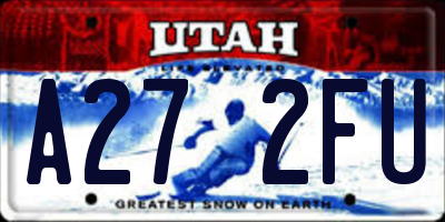 UT license plate A272FU