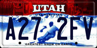 UT license plate A272FV