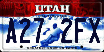 UT license plate A272FX