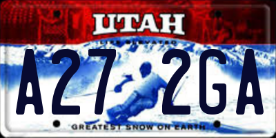 UT license plate A272GA