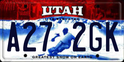 UT license plate A272GK