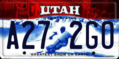 UT license plate A272GO
