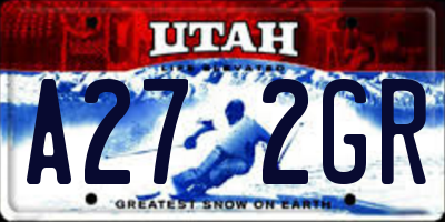 UT license plate A272GR