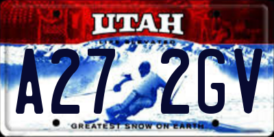 UT license plate A272GV