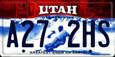UT license plate A272HS