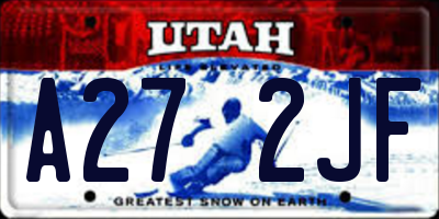 UT license plate A272JF