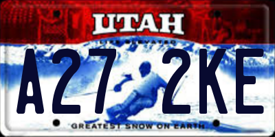 UT license plate A272KE
