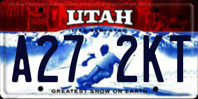 UT license plate A272KT