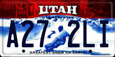 UT license plate A272LI