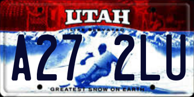 UT license plate A272LU