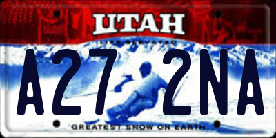 UT license plate A272NA
