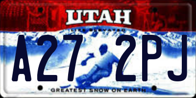 UT license plate A272PJ