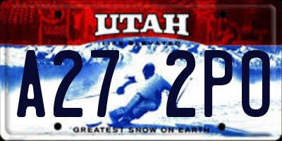 UT license plate A272PO