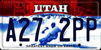 UT license plate A272PP