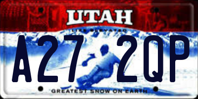 UT license plate A272QP