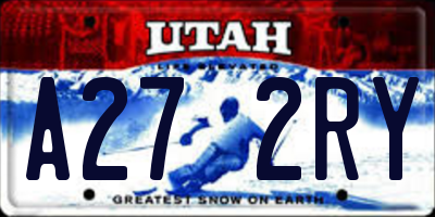 UT license plate A272RY