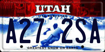 UT license plate A272SA