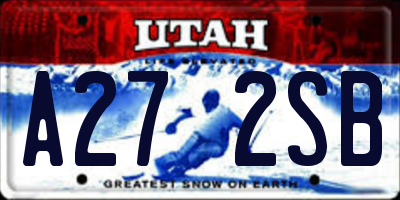 UT license plate A272SB