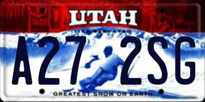 UT license plate A272SG
