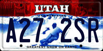 UT license plate A272SR