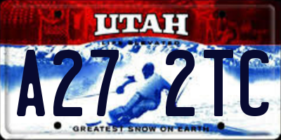 UT license plate A272TC