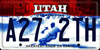 UT license plate A272TH