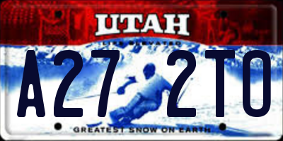 UT license plate A272TO