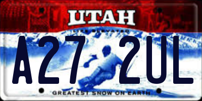 UT license plate A272UL