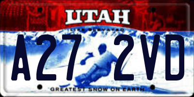 UT license plate A272VD