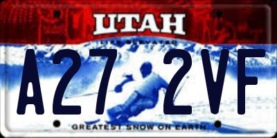 UT license plate A272VF