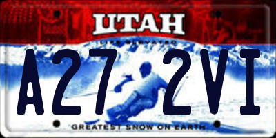 UT license plate A272VI