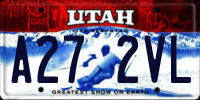 UT license plate A272VL