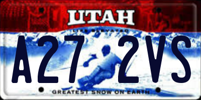 UT license plate A272VS