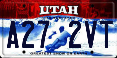 UT license plate A272VT