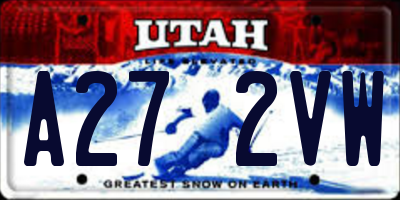 UT license plate A272VW